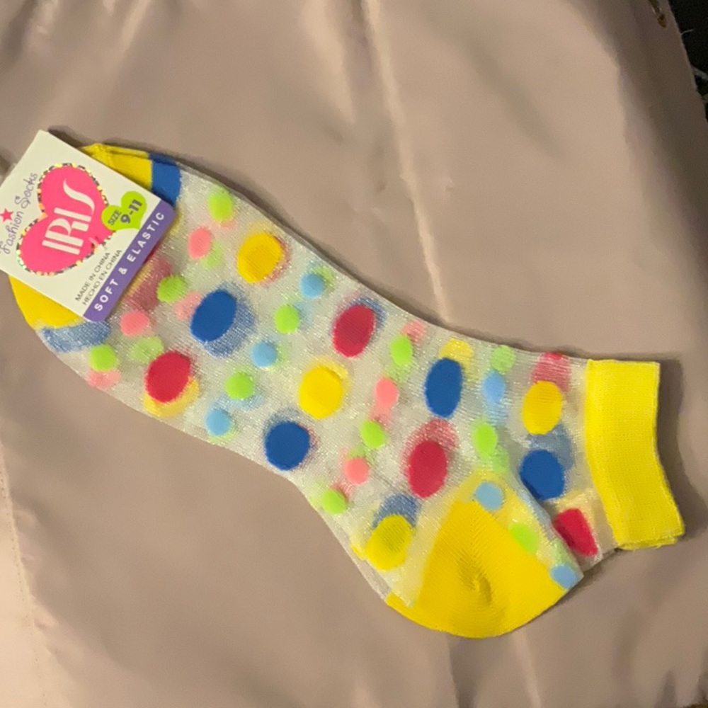 Sheer polka dot socks